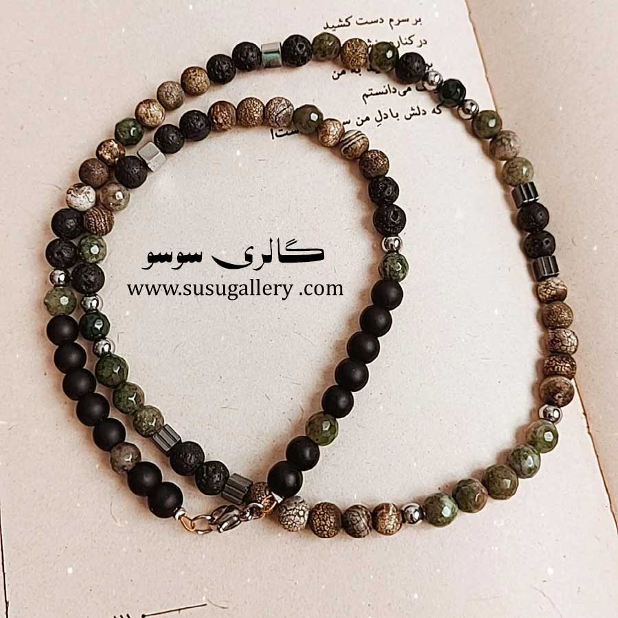 گردنبند مردانه سنگ