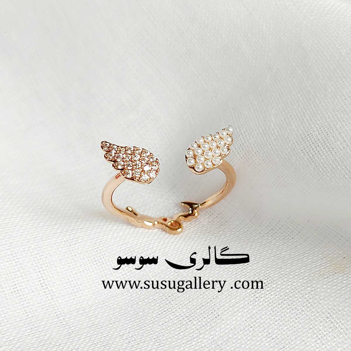 انگشتر بال فرشته مرواریدی