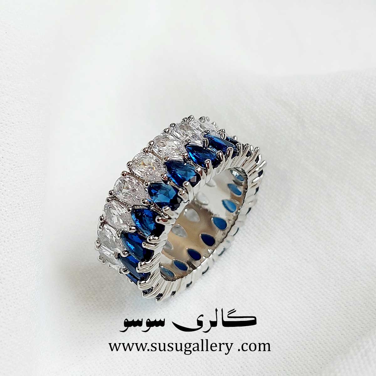 انگشتر جواهری سورمه ای